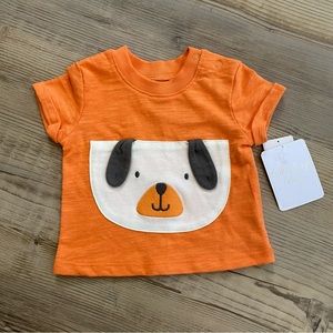 Sterling Baby Cute Dog Applique Infant T-Shirt, Size 3M, Orange
